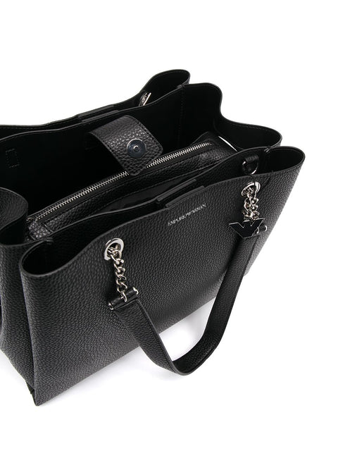 Emporio Armani Emporio Armani pebbled-effect logo-plaque tote bag