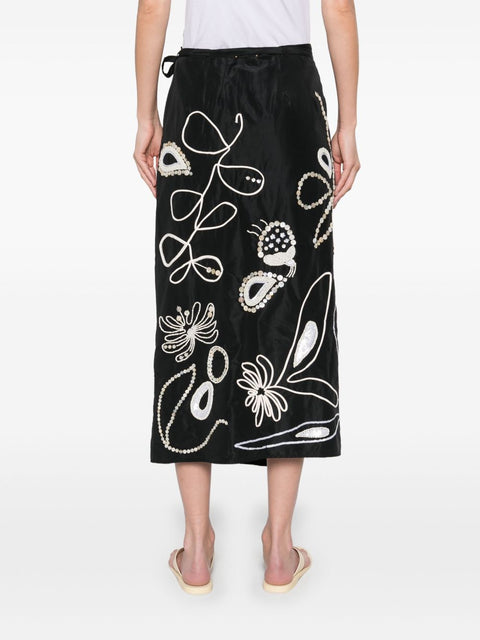 Forte Forte Forte Forte embroidered midi skirt