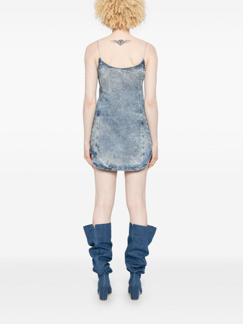 Diesel Diesel Tencel denim mini dress with fringes