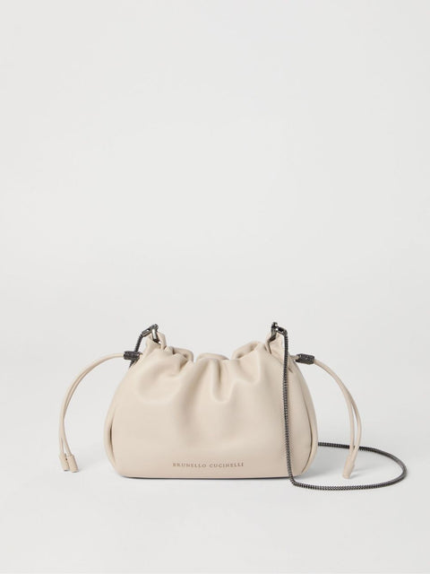Brunello Cucinelli Brunello Cucinelli Bucket Mellow mini bag in Soft leather with Precious Chain