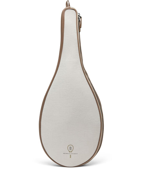 Brunello Cucinelli Brunello Cucinelli Canvas racket holder with logo