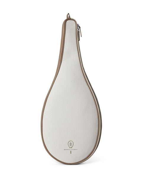 Brunello Cucinelli Brunello Cucinelli Canvas racket holder with logo
