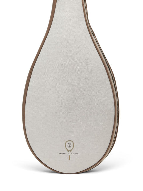 Brunello Cucinelli Brunello Cucinelli Canvas racket holder with logo
