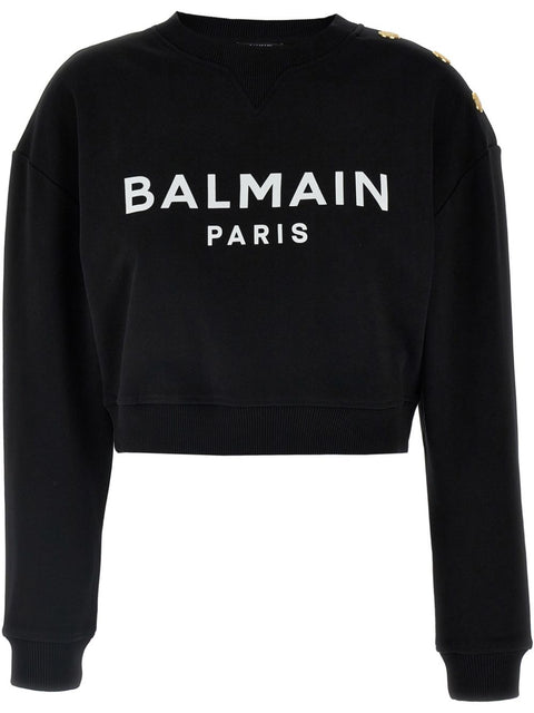 Balmain Balmain logo print cotton sweatshirt