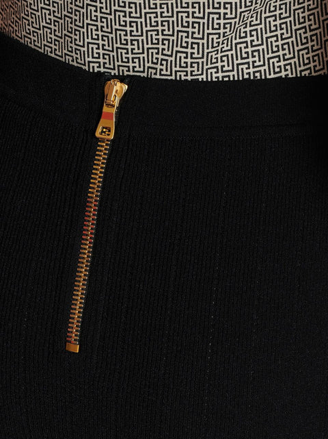 Balmain Balmain Button Embellished Knitted Skirt
