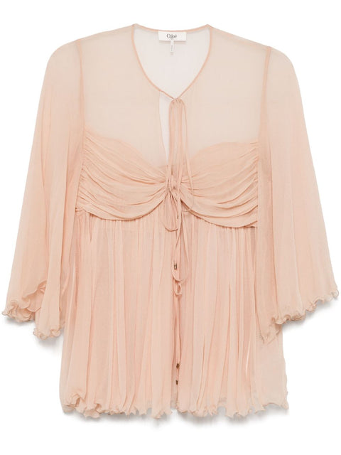 Chloè Chloè Silk pleated tank top