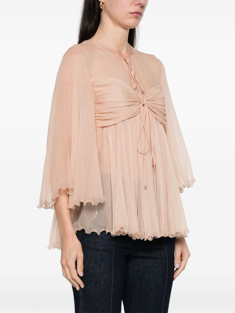 Chloè Chloè Silk pleated tank top