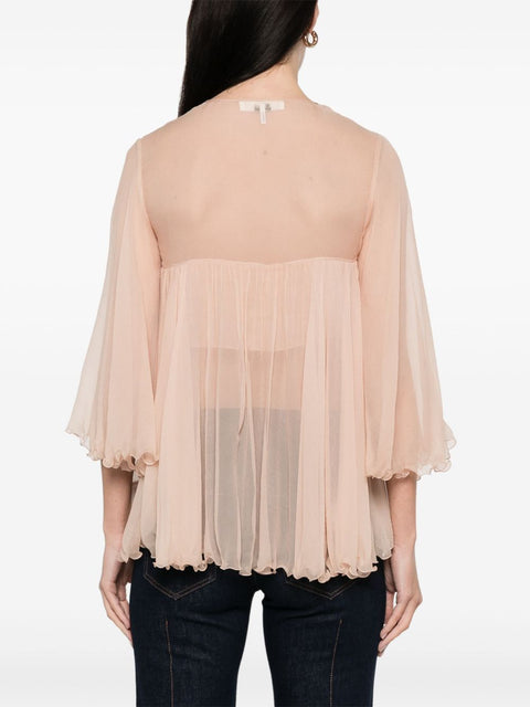 Chloè Chloè Silk pleated tank top