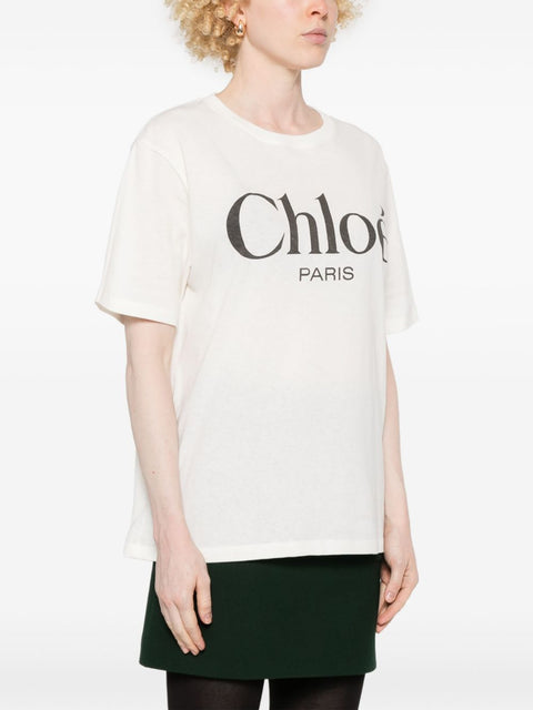 Chloè Chloè Oversized cotton jersey logo t-shirt