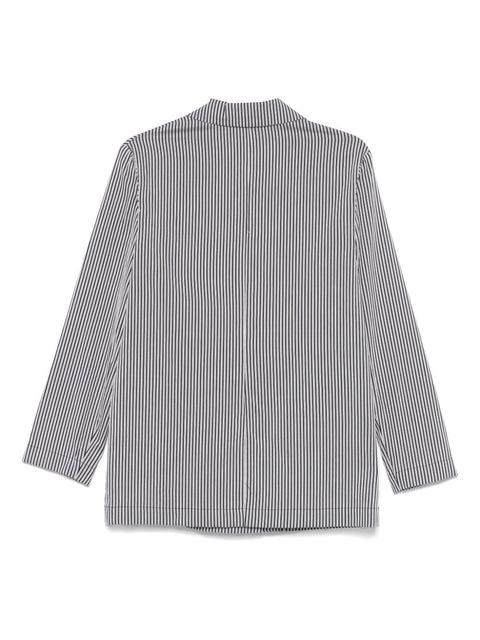 Alysi Alysi Double Breasted Striped Jacket In Blue