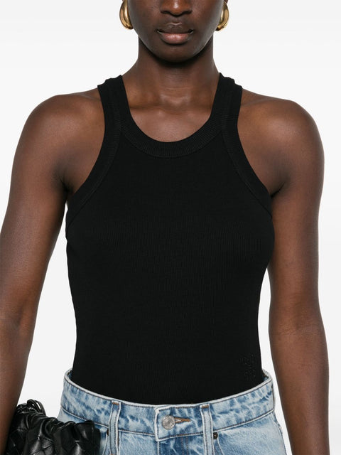 Closed Closed logo-embroidered ribbed tank top