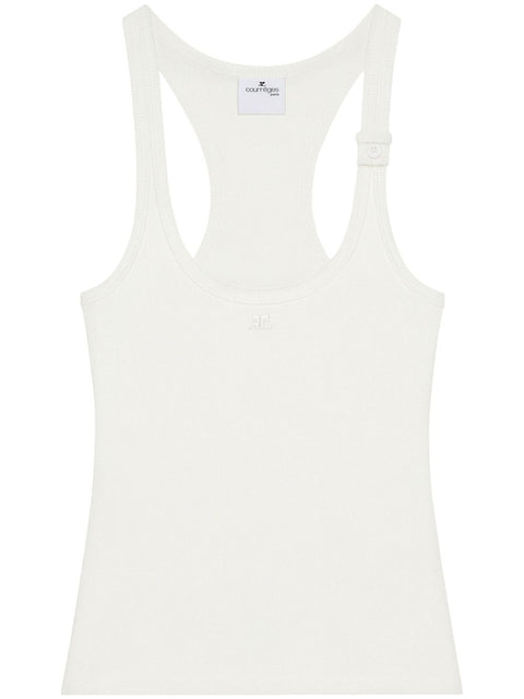 Courreges Pre Courreges Pre Courrèges buckle-fastening white tank top