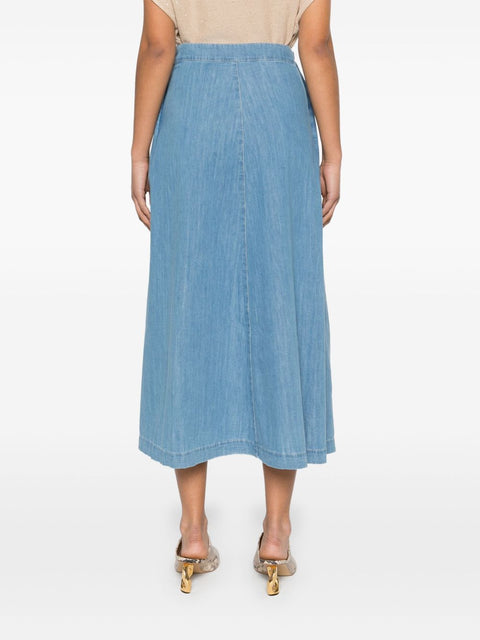 Fabiana Filippi Fabiana Filippi long denim skirt with knot detail