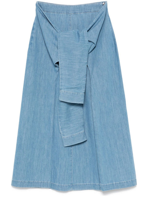 Fabiana Filippi Fabiana Filippi long denim skirt with knot detail