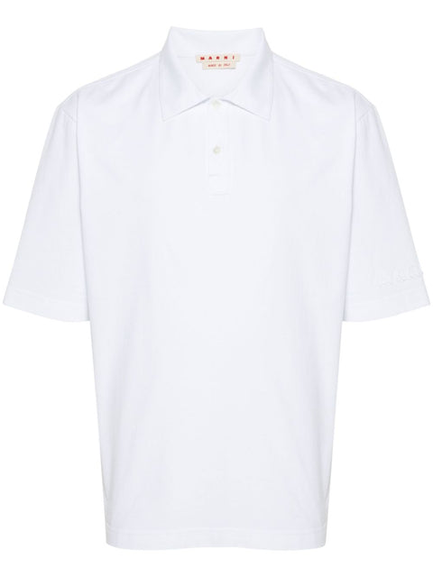 Marni Marni logo-patch polo shirt