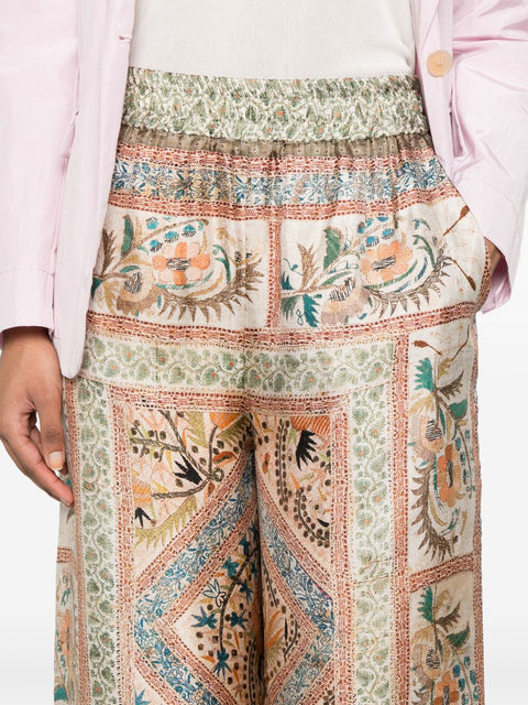Pierre Louis Mascia Pierre Louis Mascia Aloe silk palazzo pants