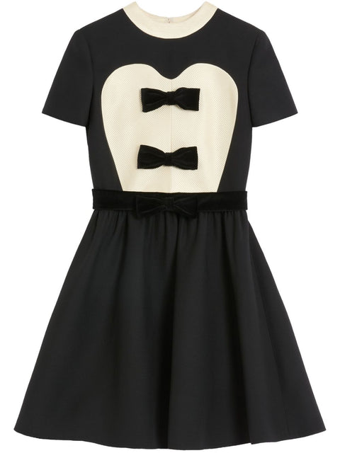 Valentino Valentino crepe couture short dress with bows