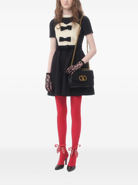 Valentino Valentino crepe couture short dress with bows
