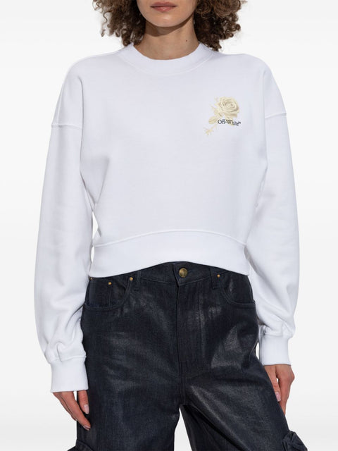 Off White Off White logo-print cropped sweatshirt
