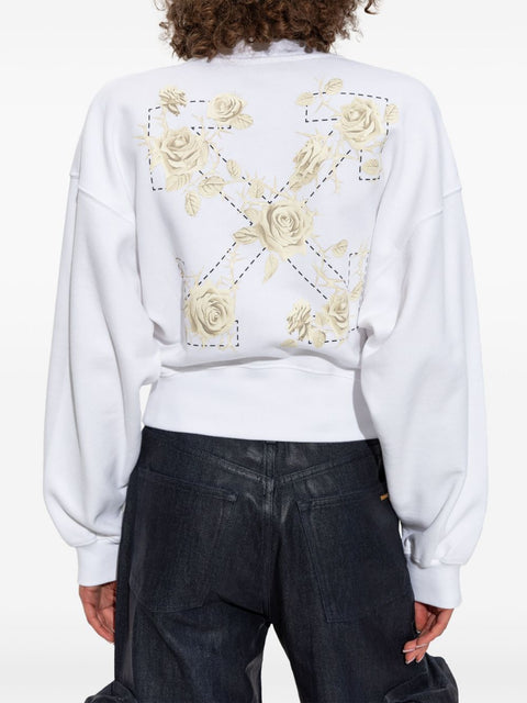 Off White Off White logo-print cropped sweatshirt