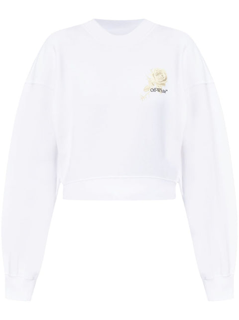Off White Off White logo-print cropped sweatshirt