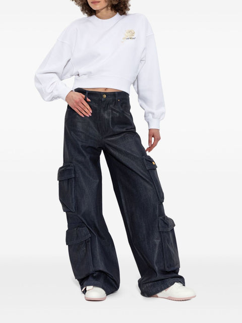 Off White Off White logo-print cropped sweatshirt