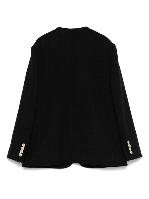 Dunst Dunst Collarless Oversized Tweed Jacket