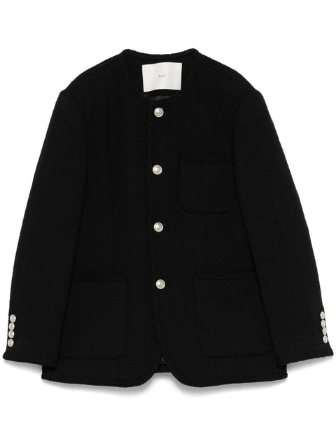 Dunst Dunst Collarless Oversized Tweed Jacket