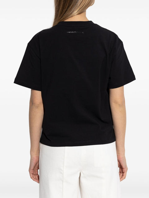 Emporio Armani Emporio Armani Cotton-jersey T-shirt with oversized lurex logo