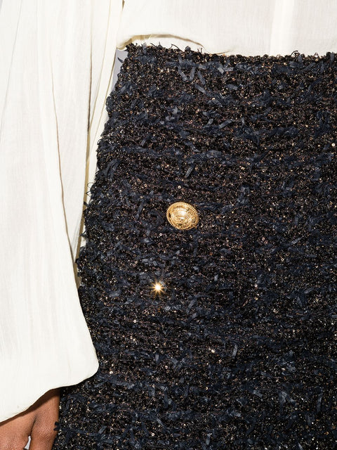Balmain Balmain high-rise tweed miniskirt