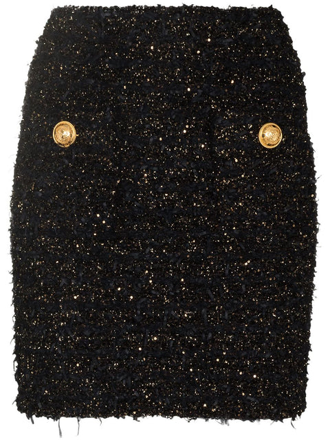 Balmain Balmain high-rise tweed miniskirt