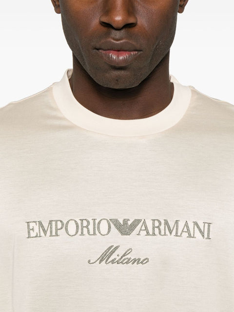 Emporio Armani Emporio Armani logo-embroidered T-shirt