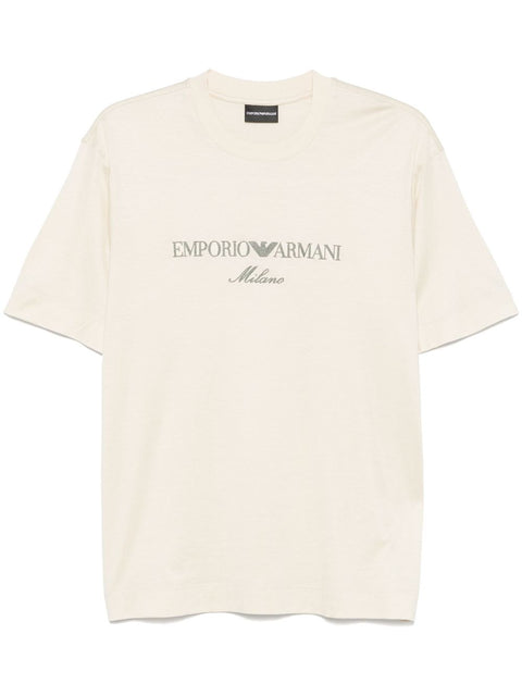 Emporio Armani Emporio Armani logo-embroidered T-shirt