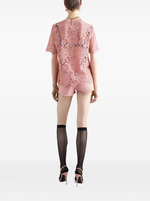 Dolce & Gabbana Dolce & Gabbana corded lace short sleeved T-shirt