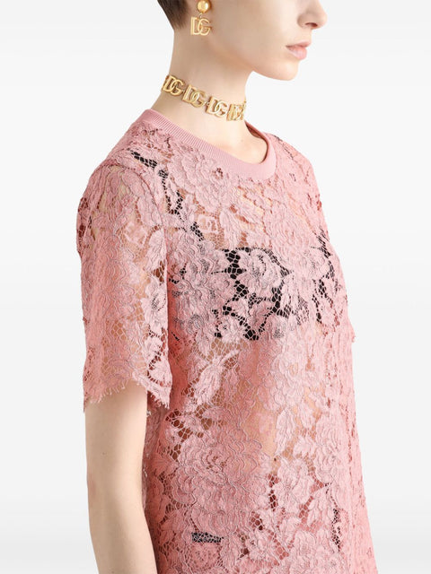 Dolce & Gabbana Dolce & Gabbana corded lace short sleeved T-shirt