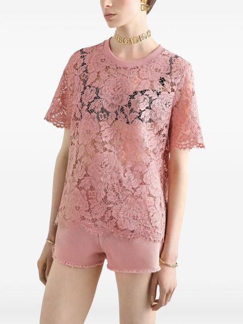 Dolce & Gabbana Dolce & Gabbana corded lace short sleeved T-shirt