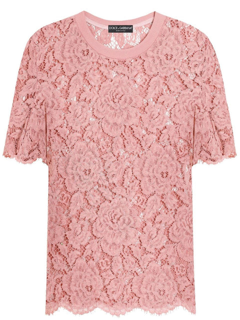 Dolce & Gabbana Dolce & Gabbana corded lace short sleeved T-shirt