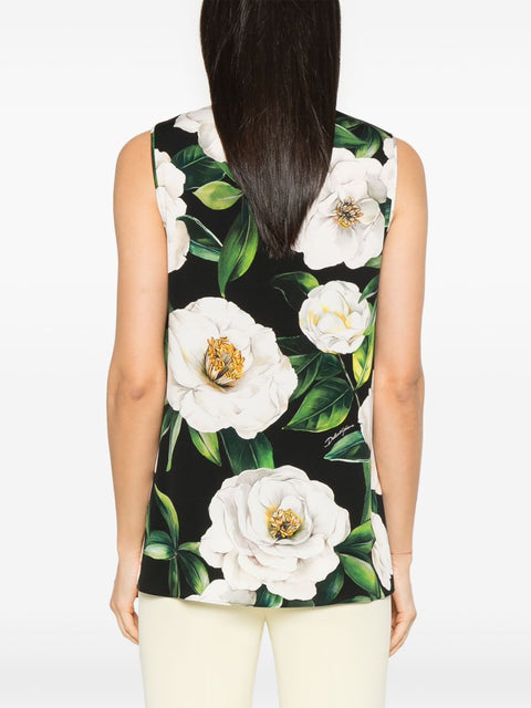 Dolce & Gabbana Dolce & Gabbana Floral silk-blend charmeuse top
