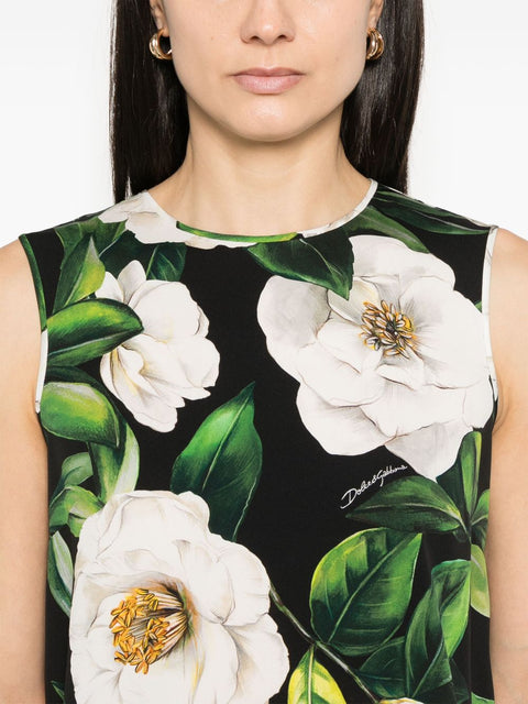 Dolce & Gabbana Dolce & Gabbana Floral silk-blend charmeuse top