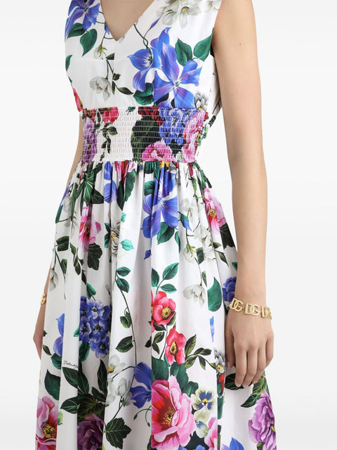 Dolce & Gabbana Dolce & Gabbana midi dress in cotton with floral print