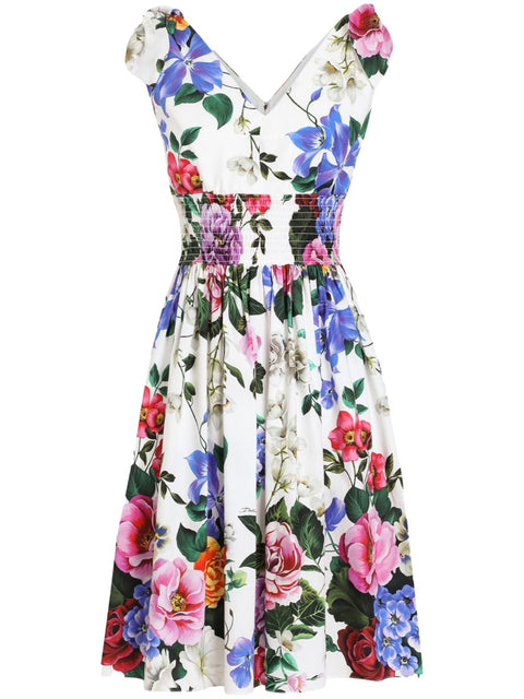 Dolce & Gabbana Dolce & Gabbana midi dress in cotton with floral print