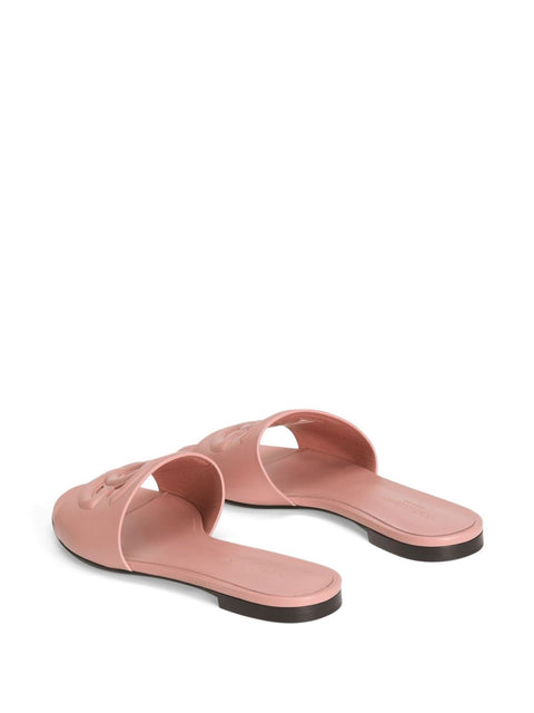 Dolce & Gabbana Dolce & Gabbana Calfskin sliders with DG logo