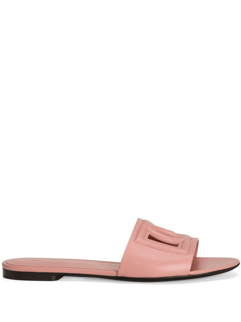 Dolce & Gabbana Dolce & Gabbana Calfskin sliders with DG logo