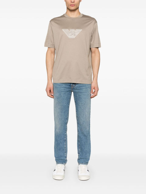 Emporio Armani Emporio Armani logo-embroidered T-shirt