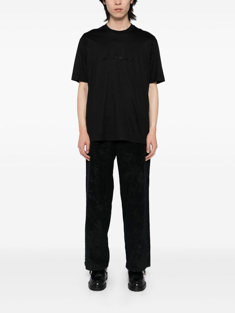 Emporio Armani Emporio Armani T-shirt with embossed logo embroidery in lyocell blend jersey