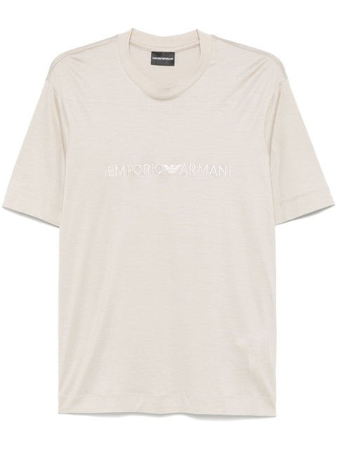 Emporio Armani Emporio Armani ASV jersey-Lyocell blend T-shirt with embroidery