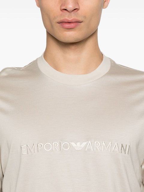Emporio Armani Emporio Armani ASV jersey-Lyocell blend T-shirt with embroidery