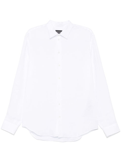 Emporio Armani Emporio Armani logo-embroidered long-sleeve shirt