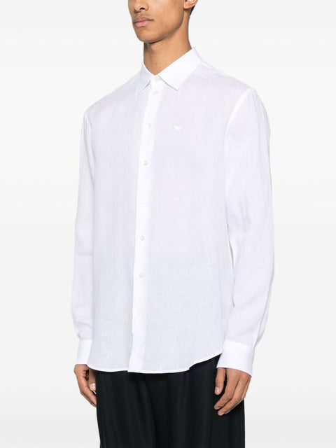 Emporio Armani Emporio Armani logo-embroidered long-sleeve shirt