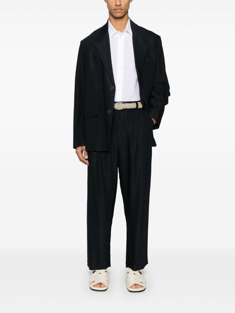 Emporio Armani Emporio Armani logo-embroidered long-sleeve shirt